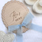He’s Here, She’s Here Wooden Birth Announcement Plaque