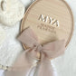 Personalised Baby Name Oval Plaque with Acrylic Name & Chiffon Ribbon