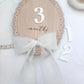 Scallop Wooden Monthly Milestone Markers Set with Chiffon Bow- Baby Gift