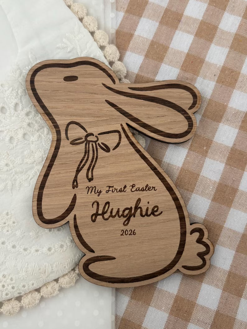 My First Easter Wooden Bunny Plaque
