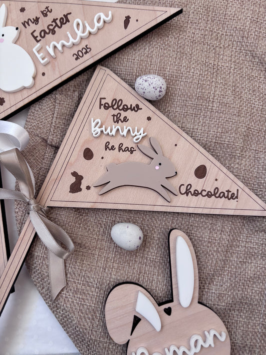 Easter Mini Flag Chocolate Bunny