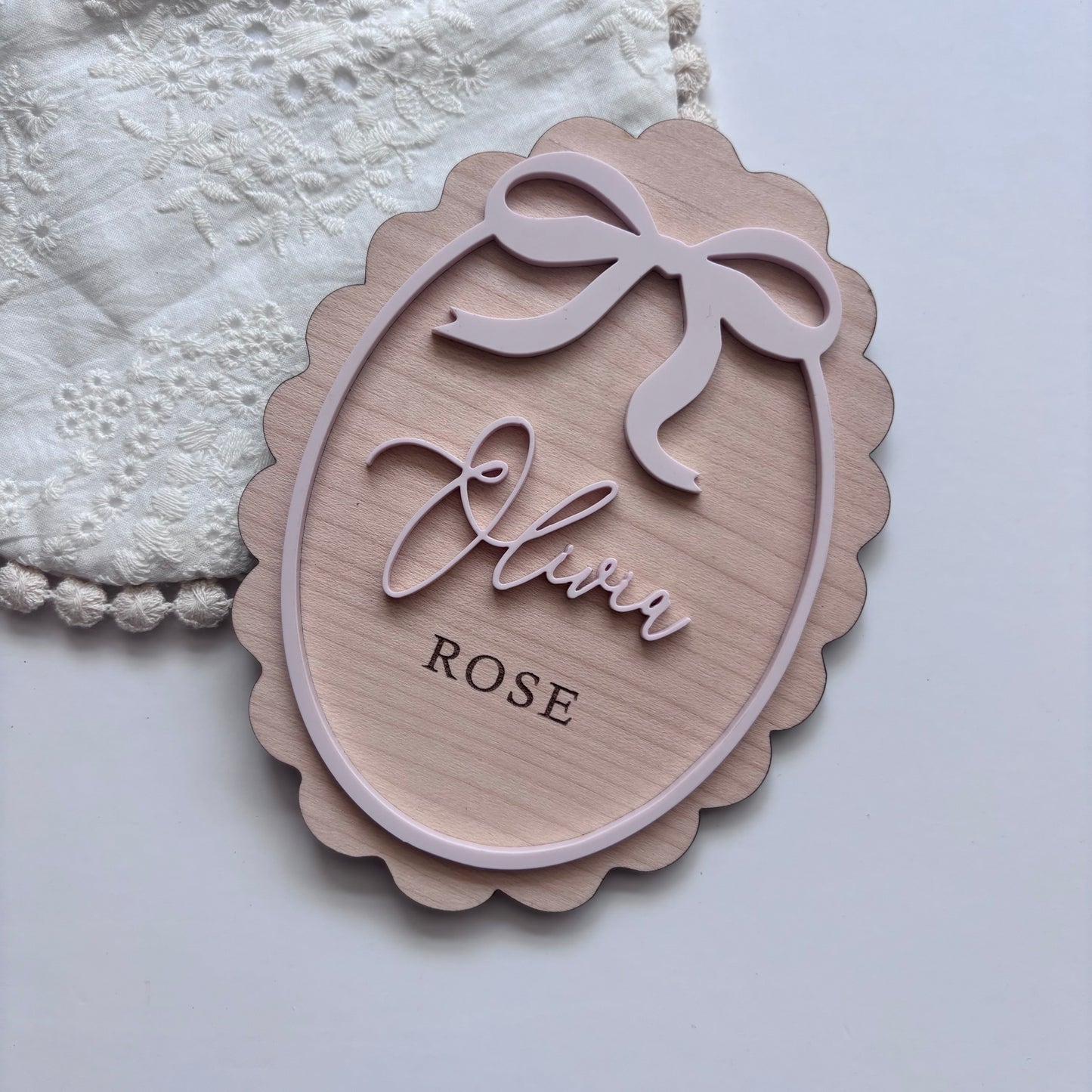 Bow Frame Name Announcement Plaque