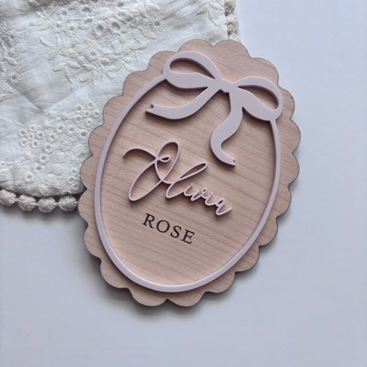 Bow Frame Name Announcement Plaque