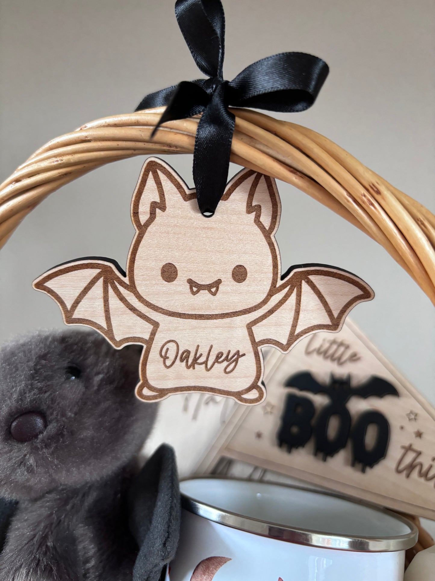 Personalised Bat Halloween Tag