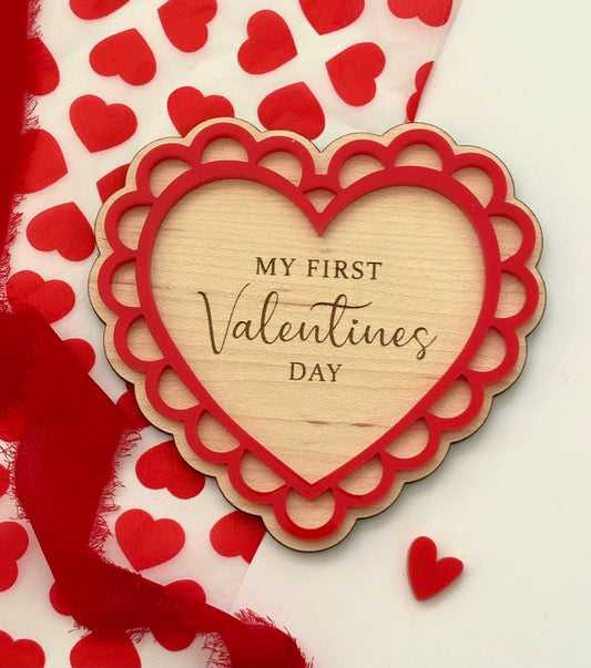 First Valentine’s Day Heart Plaque