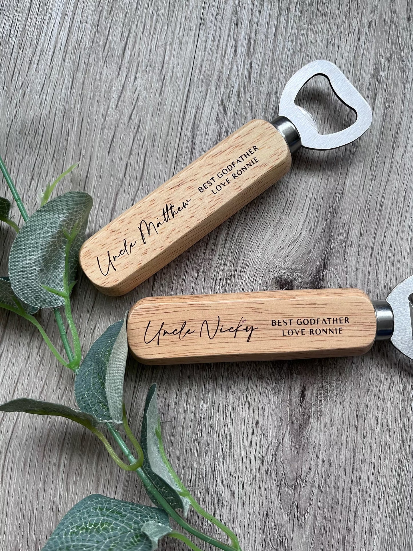 Personalised Beer Bottle Opener Best Godfather Godparent Gift