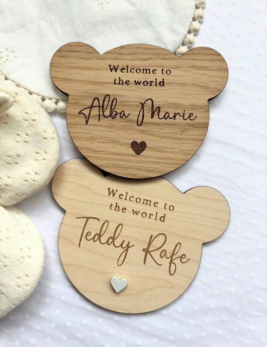 Teddy Name Announcement Plaque