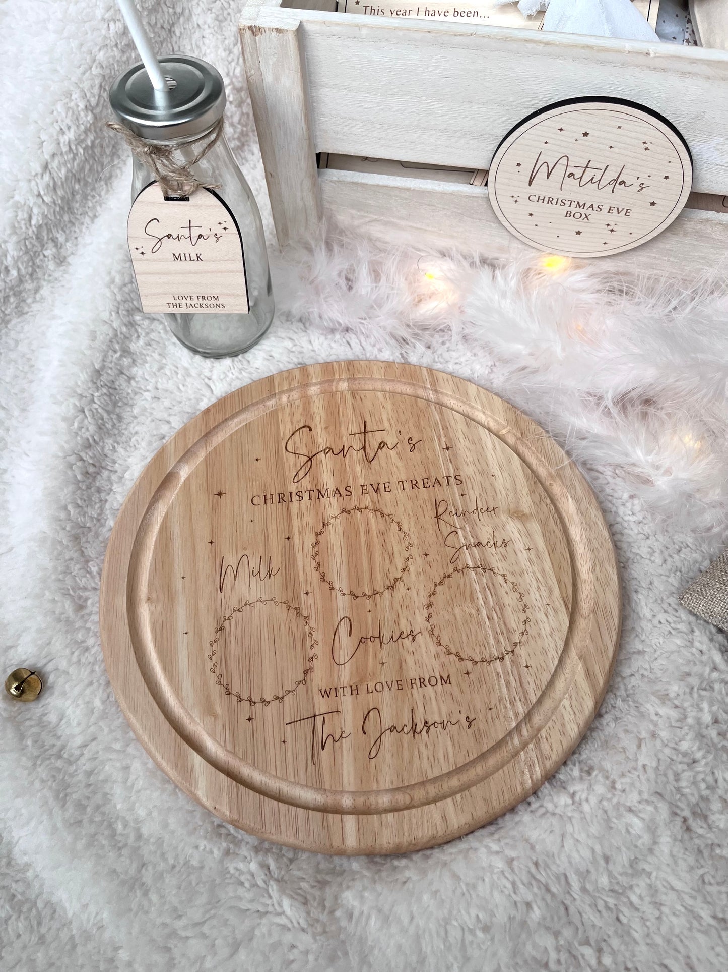 Personalised Christmas Eve Santa’s Treat Board Round