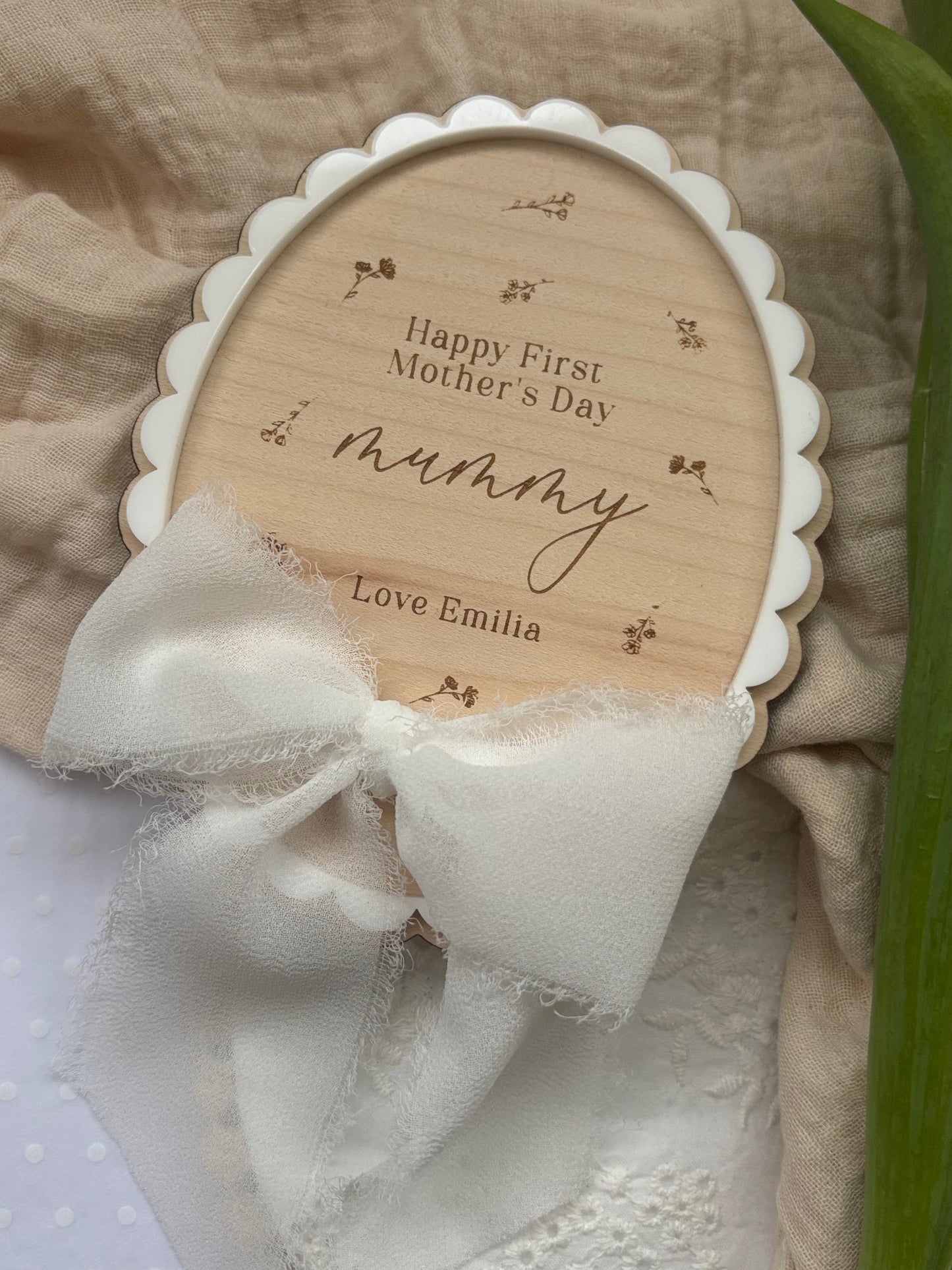 First Mother’s Day Personalised Plaque - Our 1st Mother’s Day Photo Prop Wooden Sign