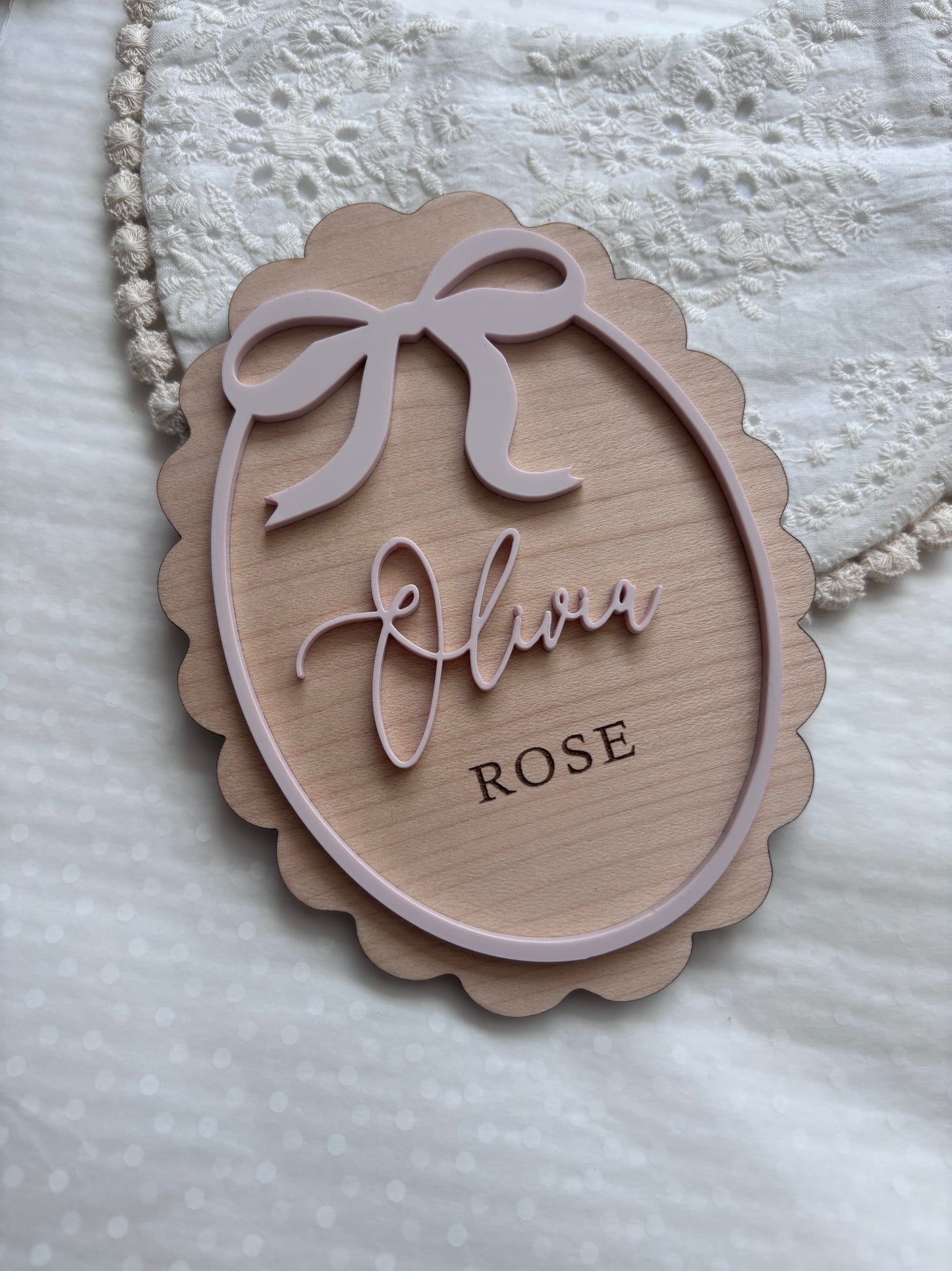 Bow Frame Name Announcement Plaque