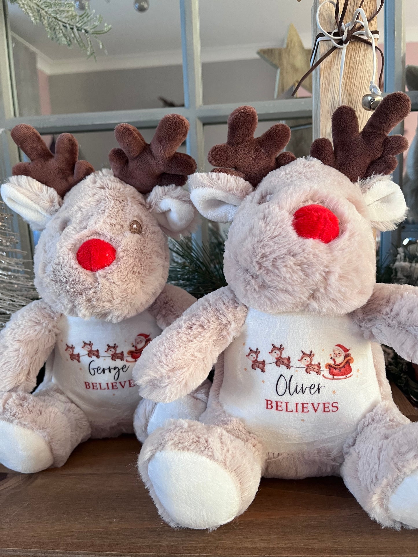 Personalised Rudolf Plush - Santa sleigh