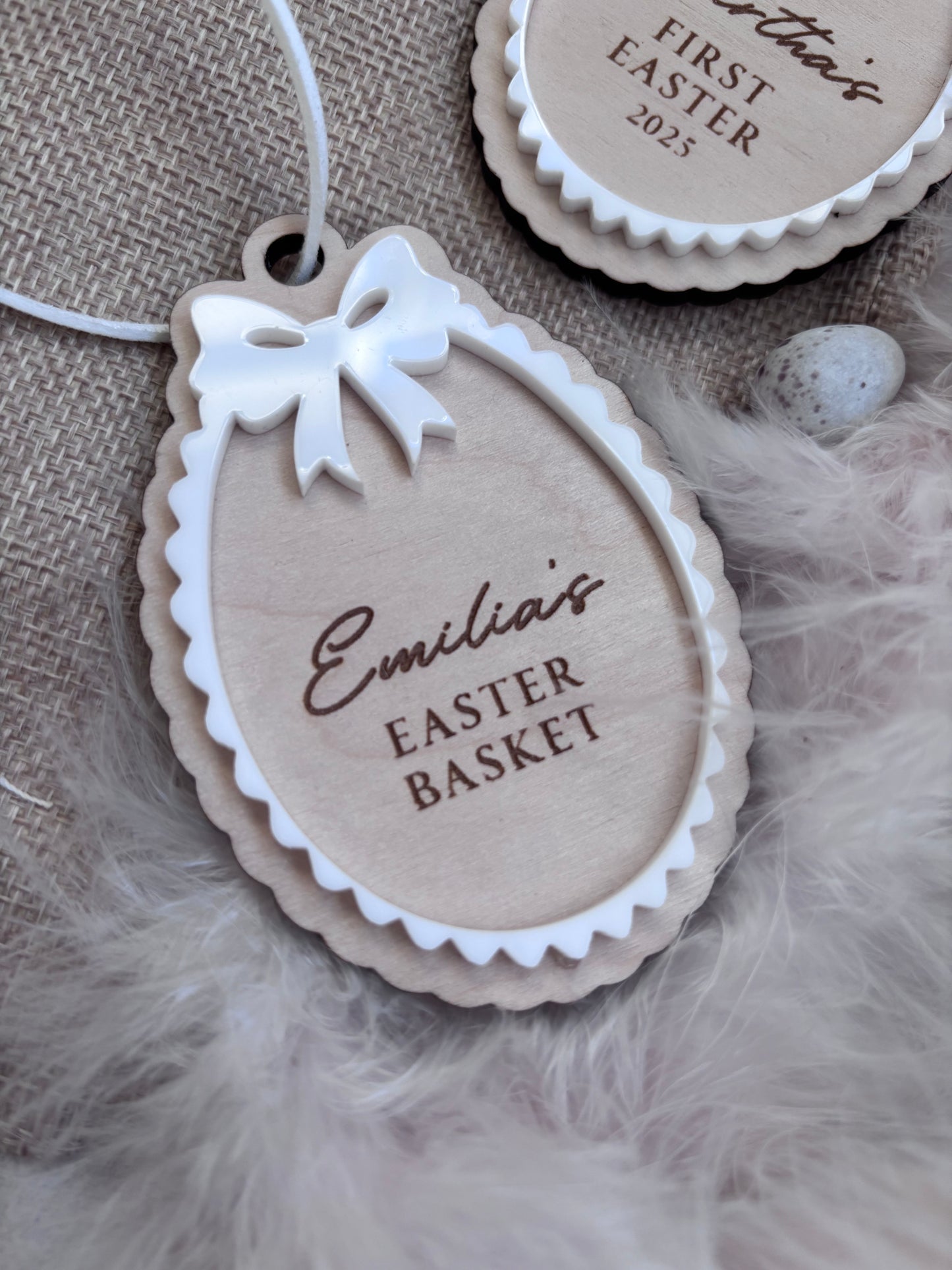 Personalised Easter Bow Basket Tag