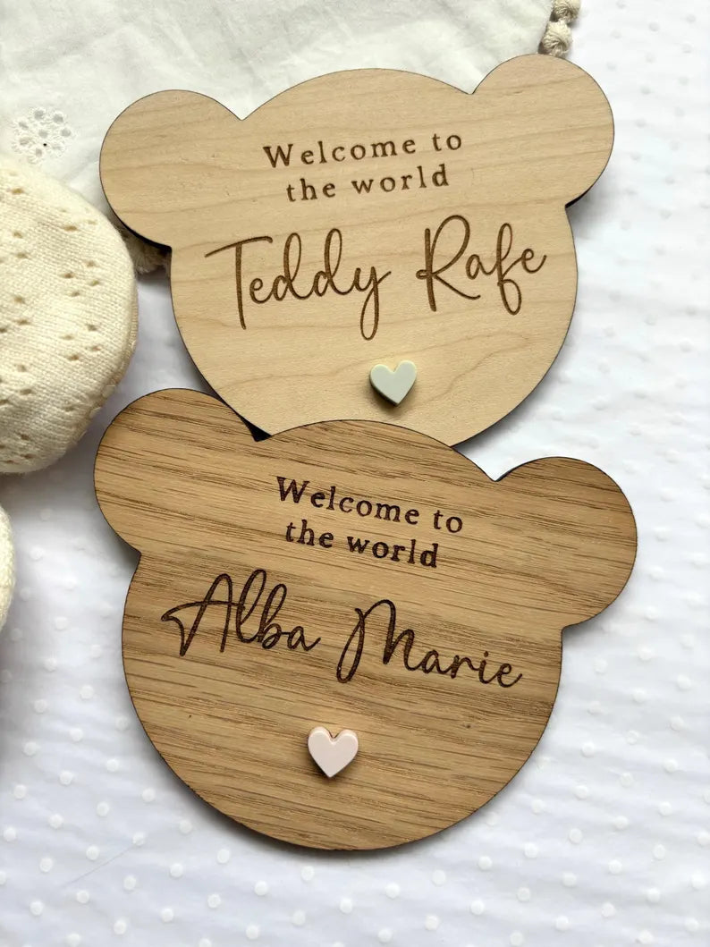 Teddy Name Announcement Plaque