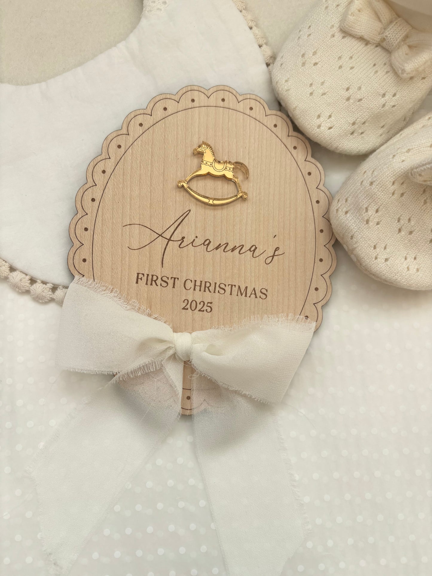My First Christmas Personalised Plaque - Rocking Horse