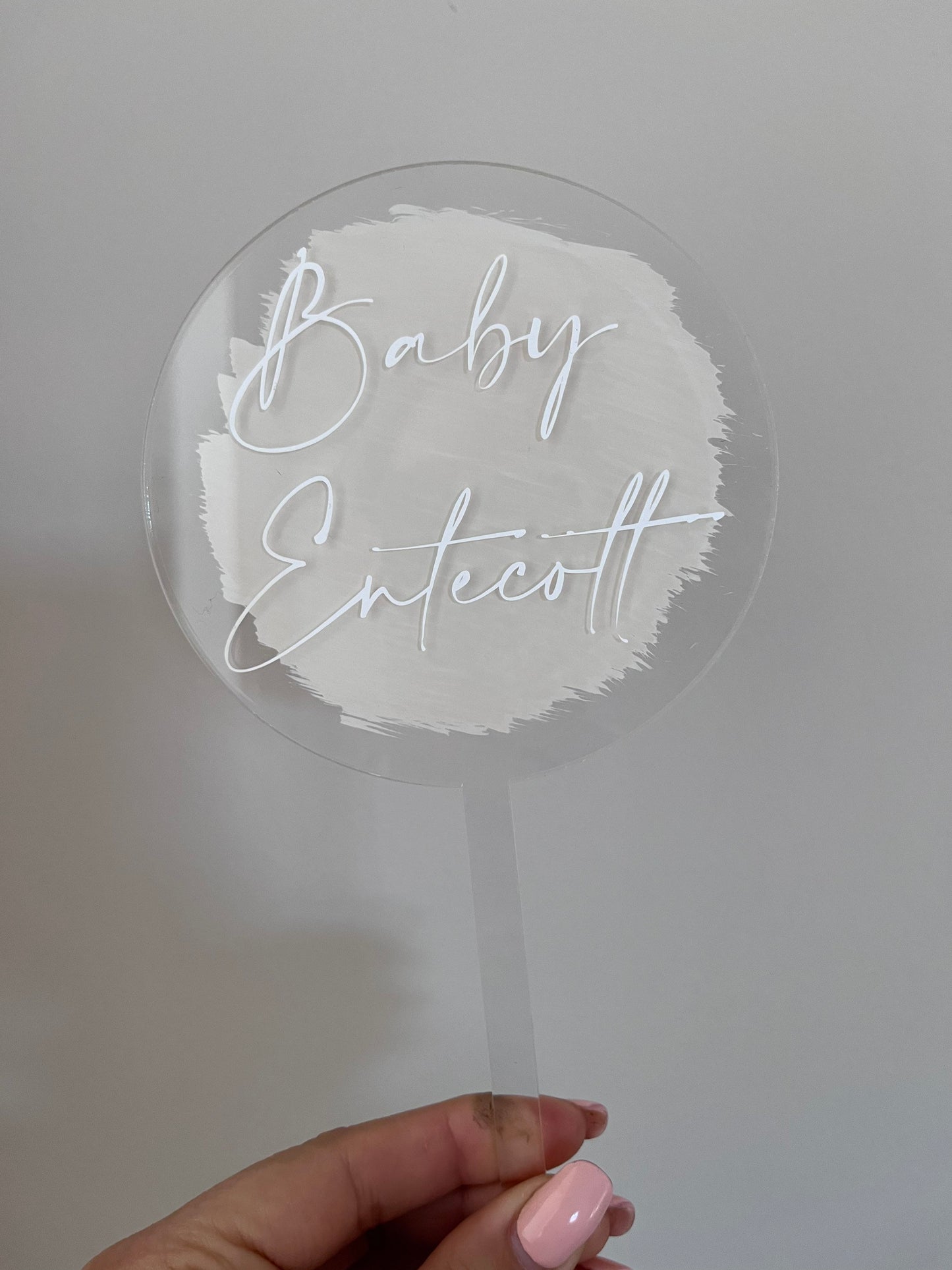 Personalised Baby Shower Swatch Acrylic Cake Topper