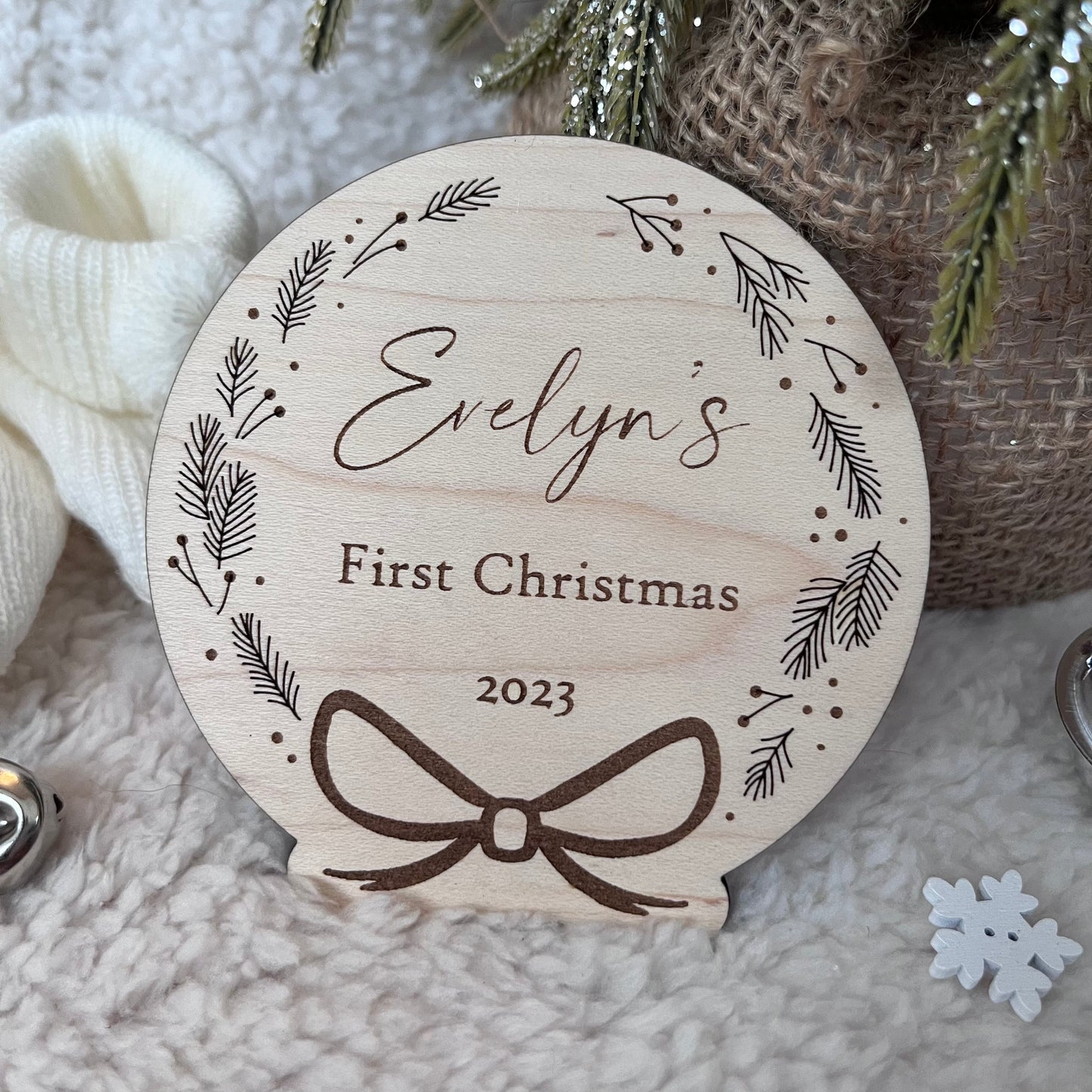 My First Christmas wreath plaque