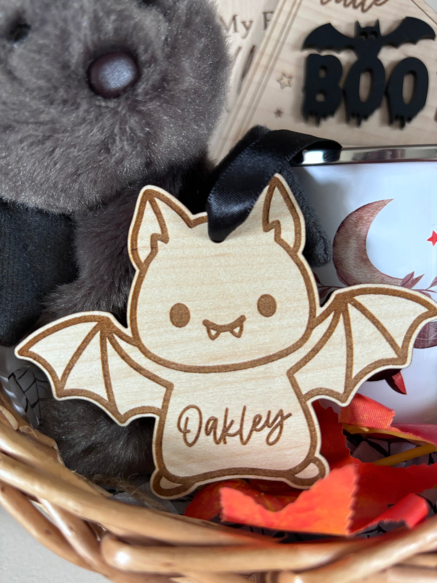 Personalised Bat Halloween Tag