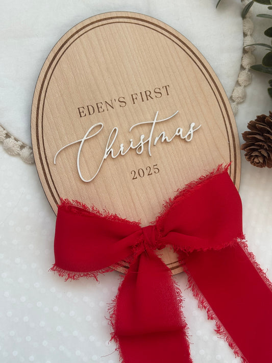 My First Christmas Personalised Plaque - Oval
