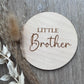 Double sided Little Brother or Sister gender announcement prop.