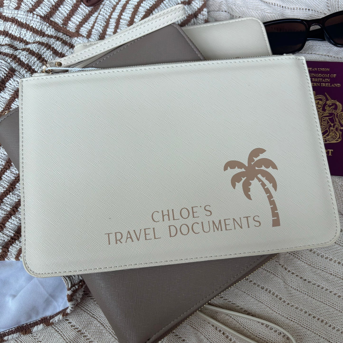 Luxury Personalised Travel Wallet - Palm Tree