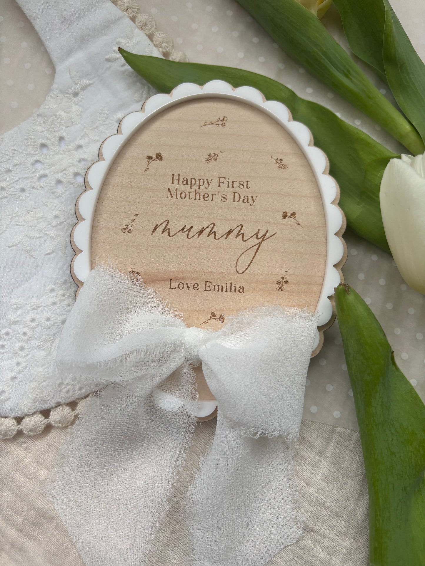 First Mother’s Day Personalised Plaque - Our 1st Mother’s Day Photo Prop Wooden Sign