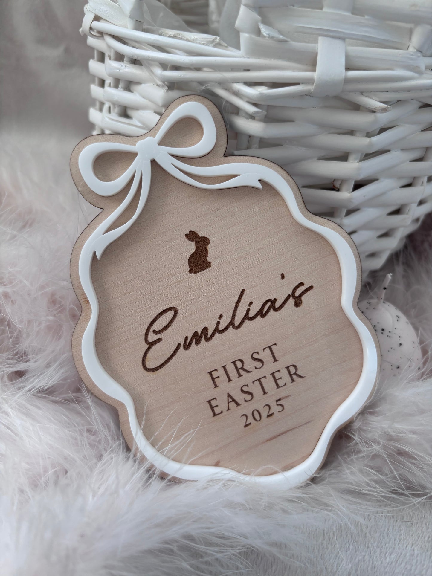 Personalised First Easter Bow Plaque