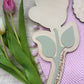 Mother's Day Flower Handprint Keepsake - First Mother’s Day Personalised Gift Plaque Wood and Acrylic