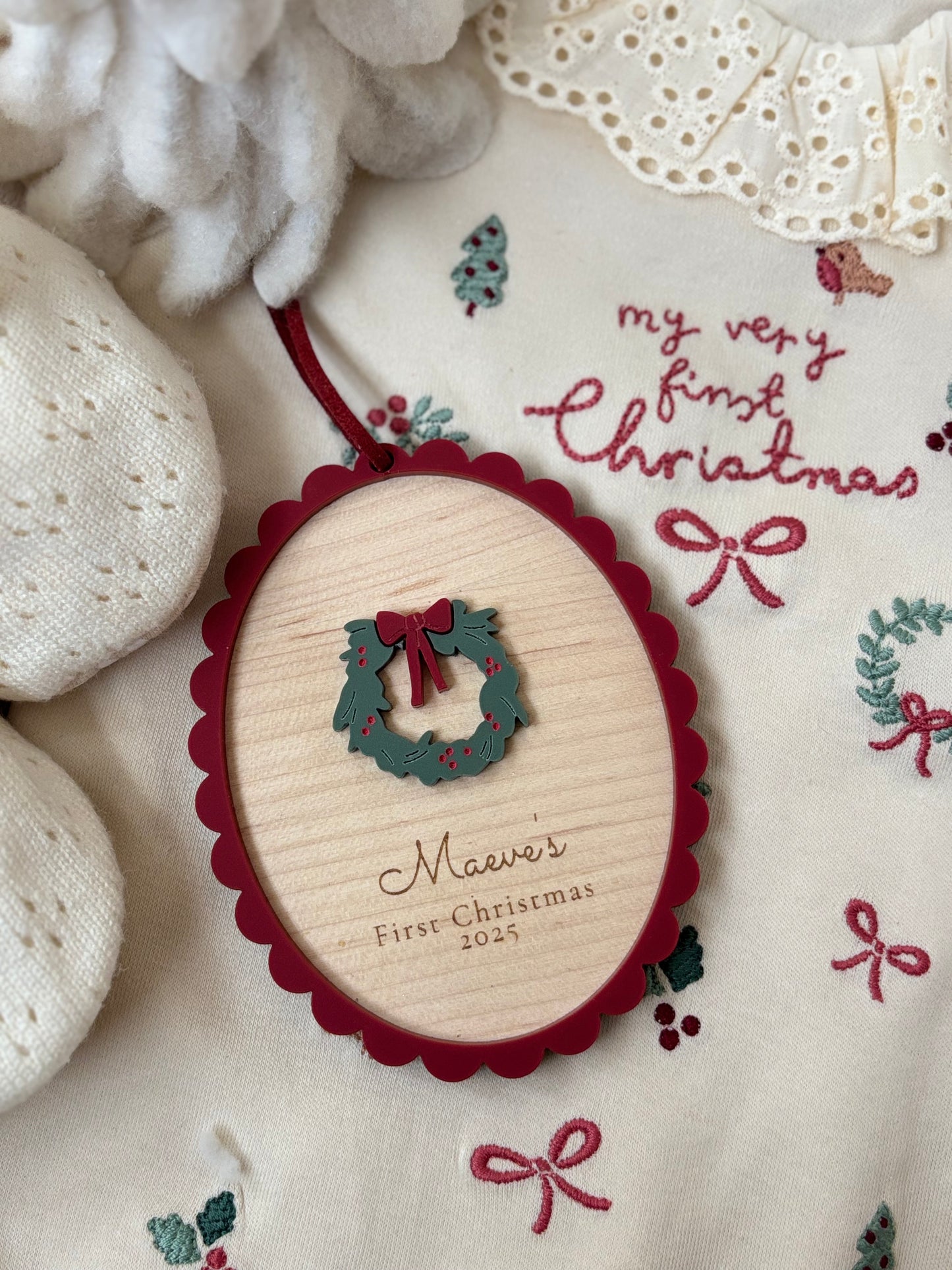 Personalised Scallop Christmas Tree - Wreath Bauble