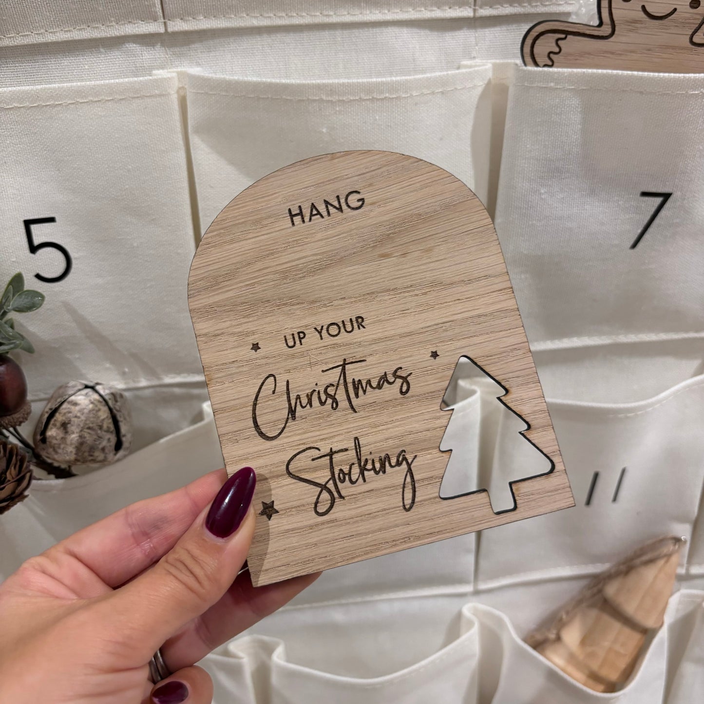 Christmas Activity Cards - Wood Advent Calendar Pocket Cards