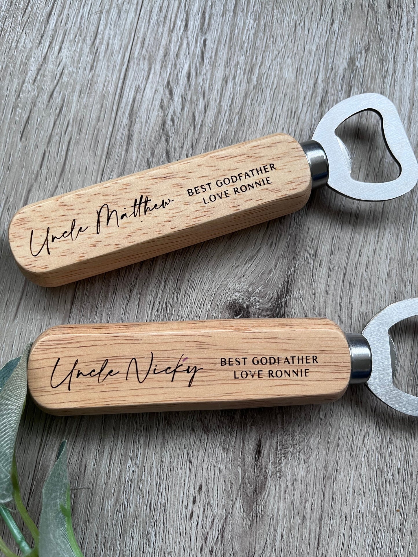 Personalised Beer Bottle Opener Best Godfather Godparent Gift