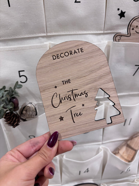 Christmas Activity Cards - Wood Advent Calendar Pocket Cards