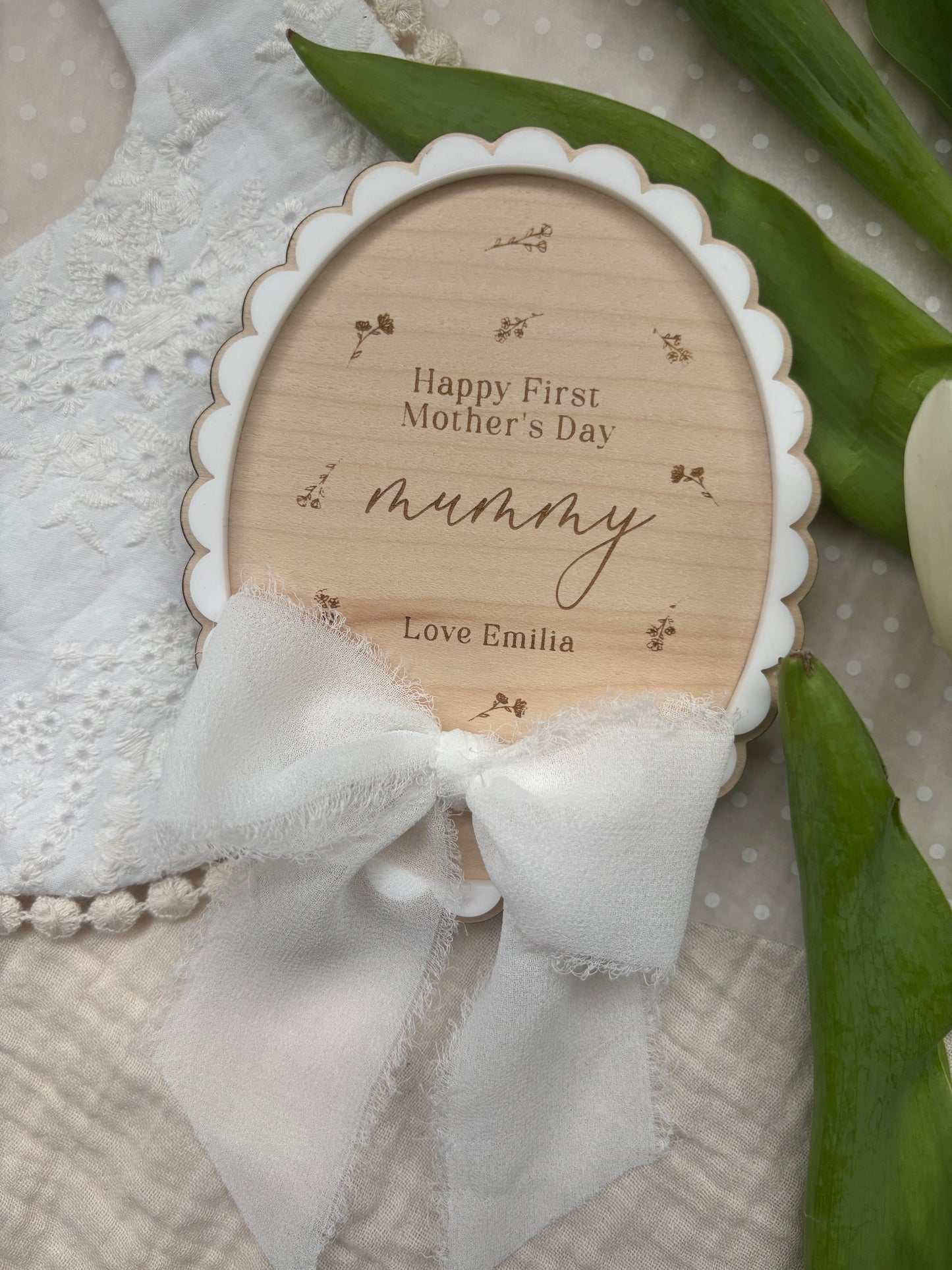 First Mother’s Day Personalised Plaque - Our 1st Mother’s Day Photo Prop Wooden Sign