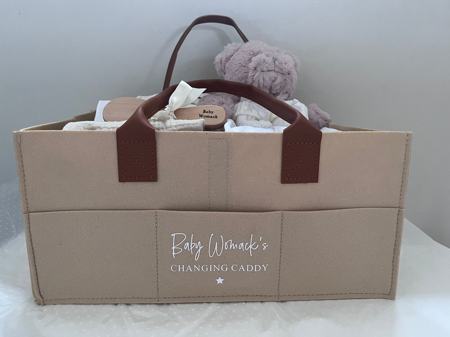 Personalised Changing Caddy - Beige