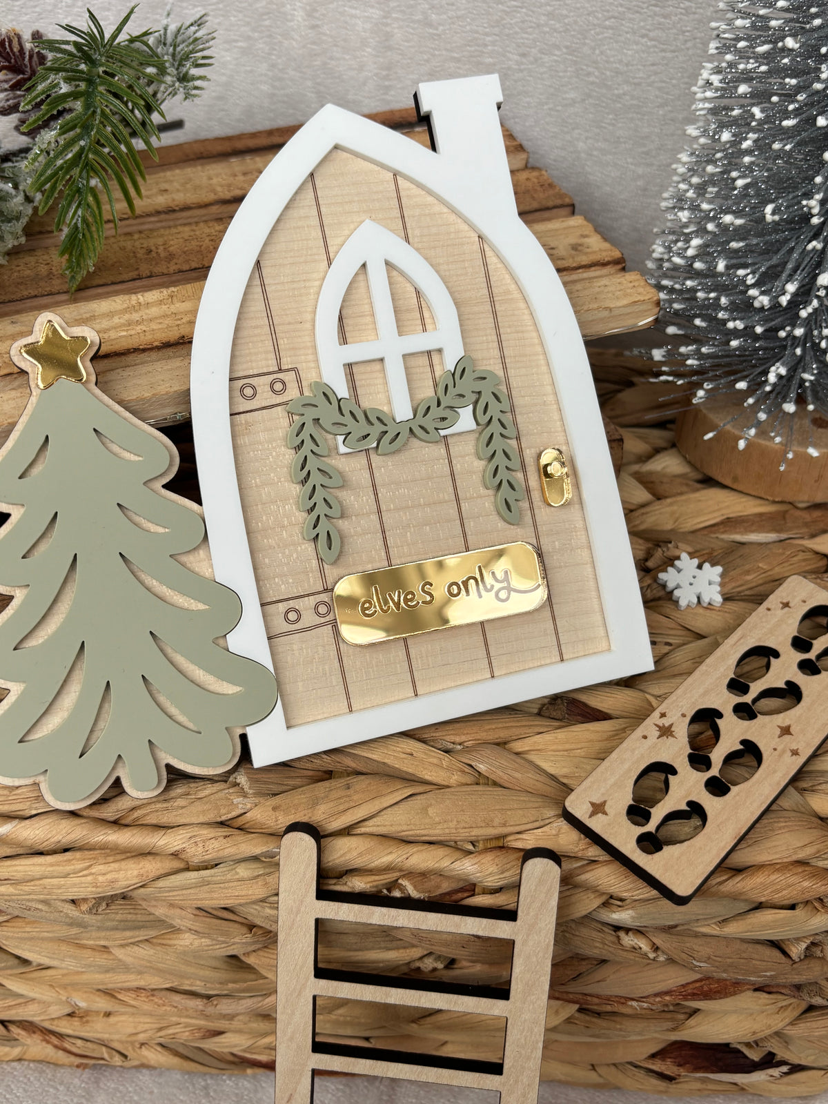 Personalised Magic Elf Door Christmas Shelf Sitter