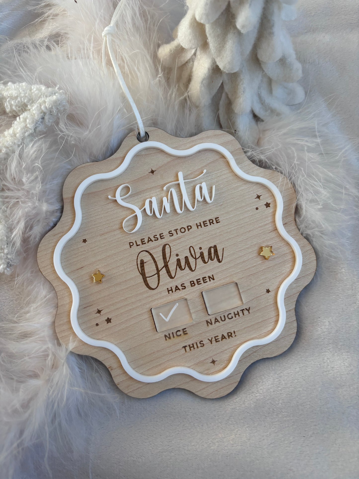 Santa Stop Here Personalised Plaque