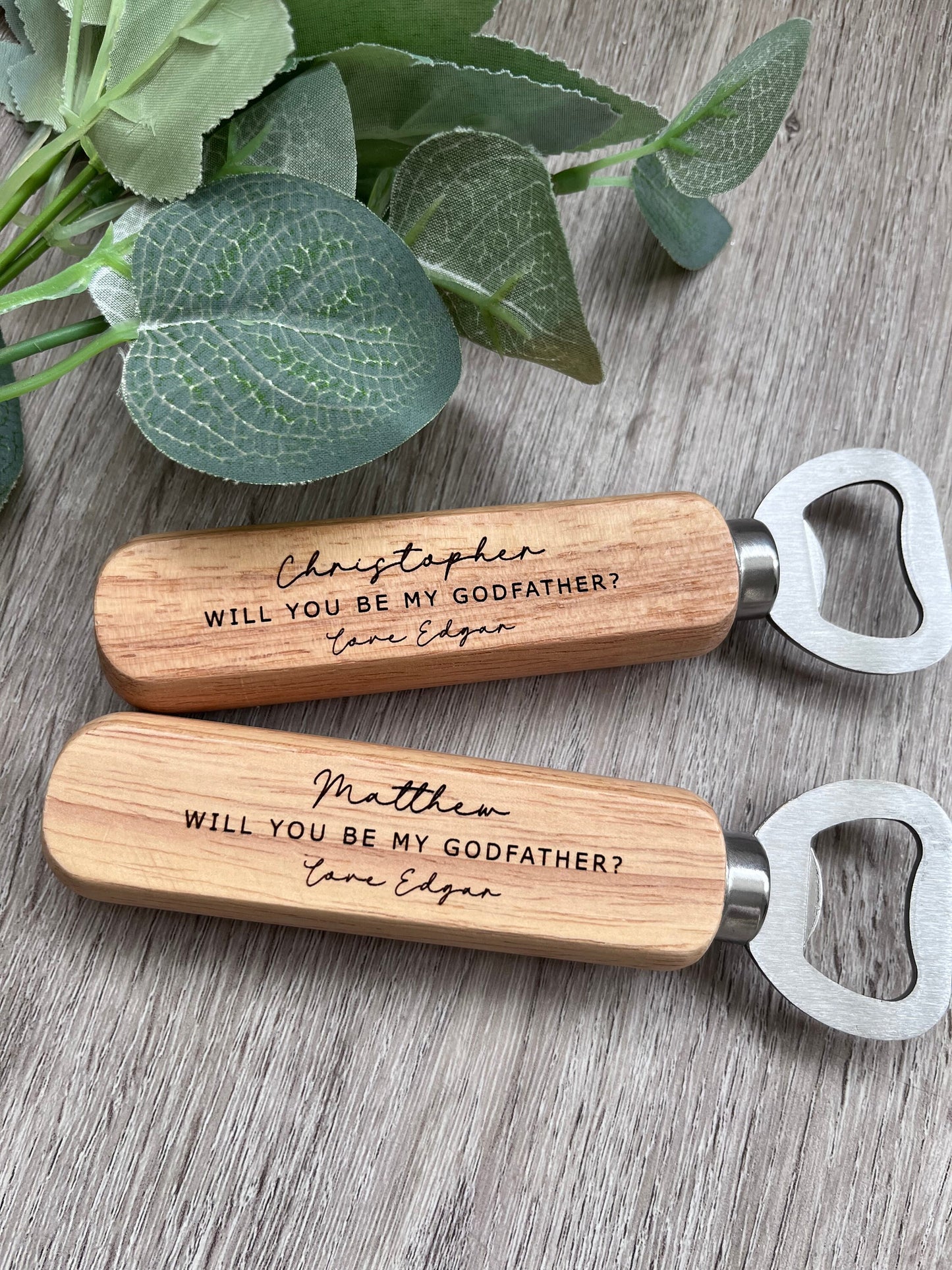 Personalised Godparent Proposal Gift Engraved  Bottle opener