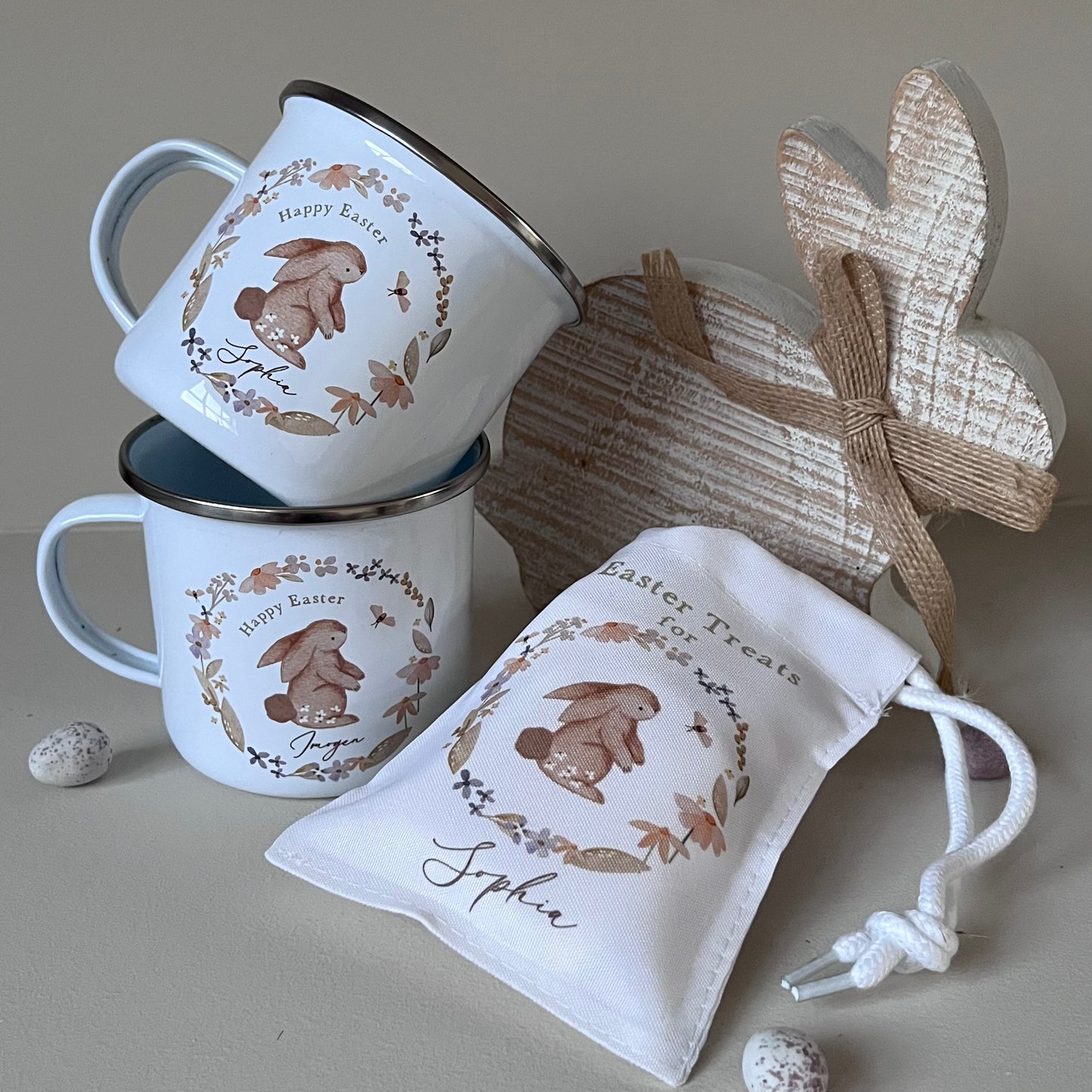 Personalised Easter Bunny Mug & Treat bag