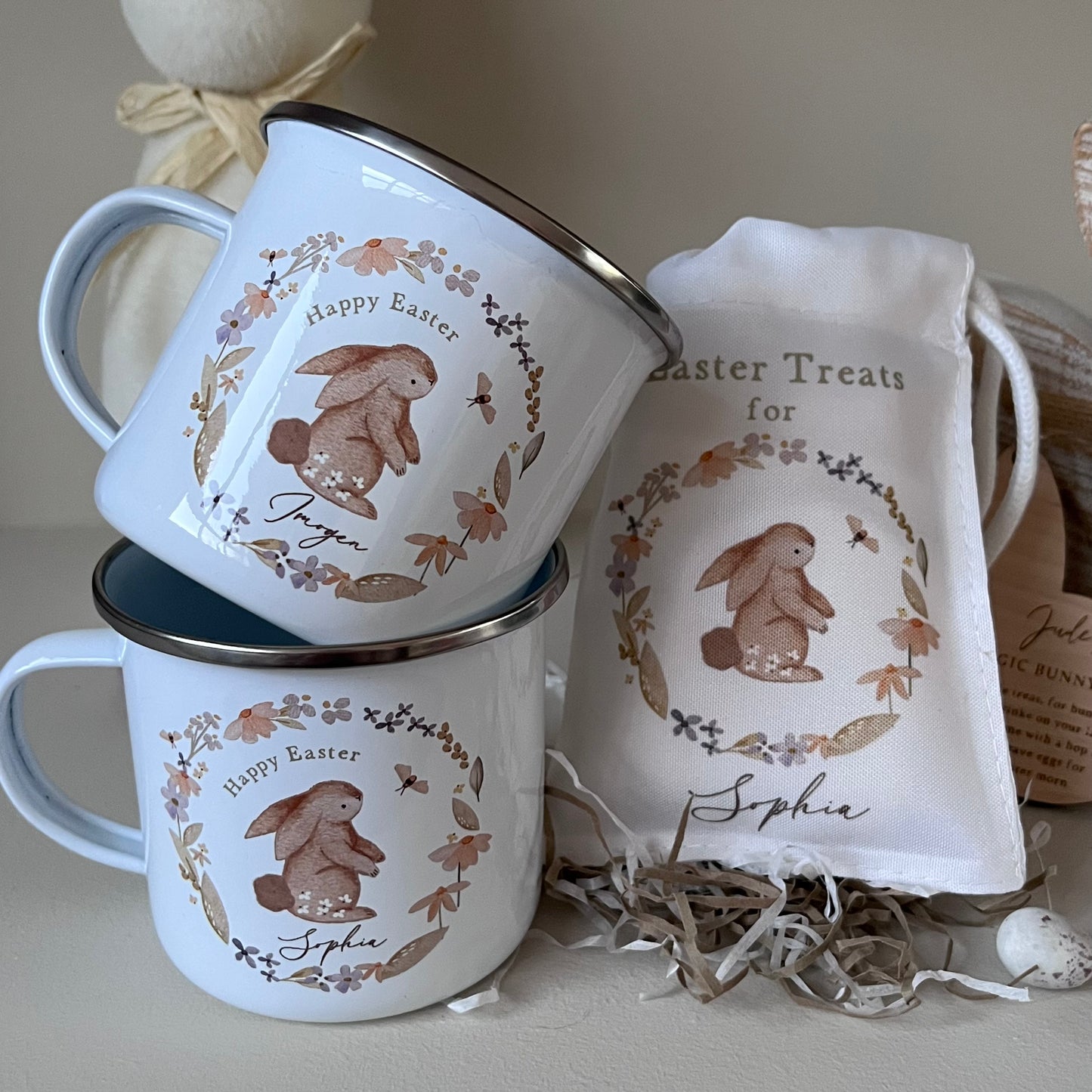 Personalised Easter Bunny Mug & Treat bag