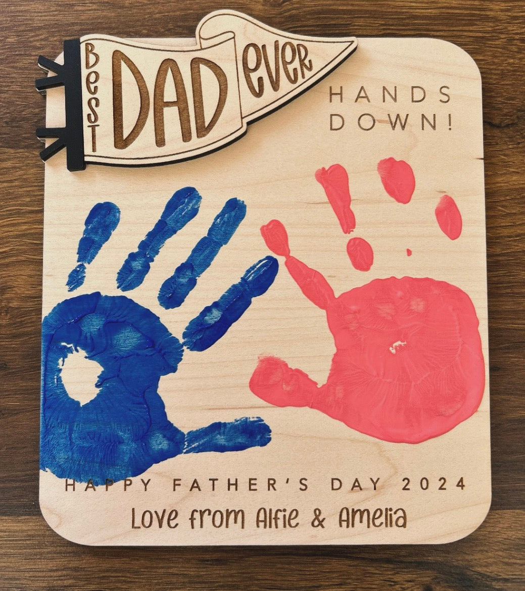 Best Daddy DIY Hand Print Plaque