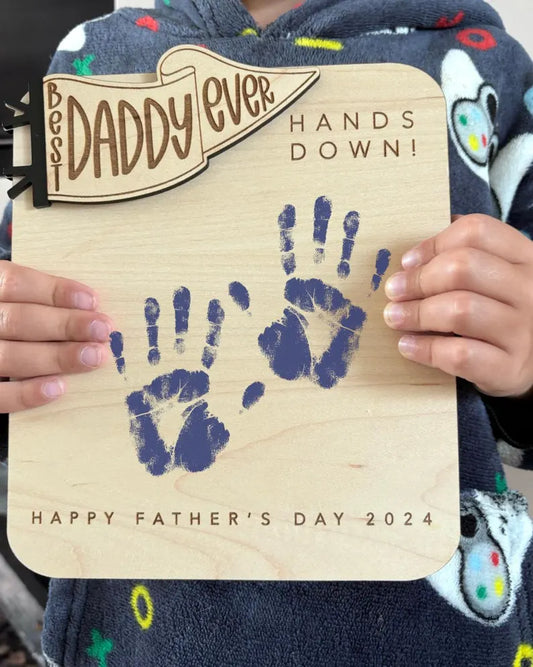 Best Daddy DIY Hand Print Plaque