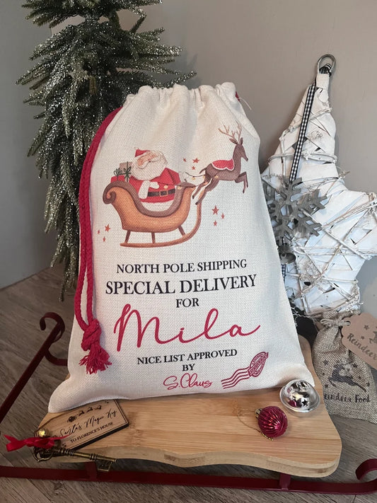 Personalised Christmas Santa Sack