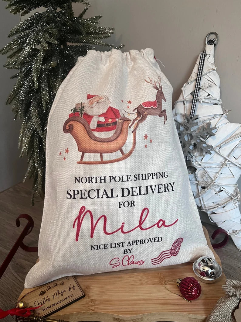 Personalised Christmas Santa Sack