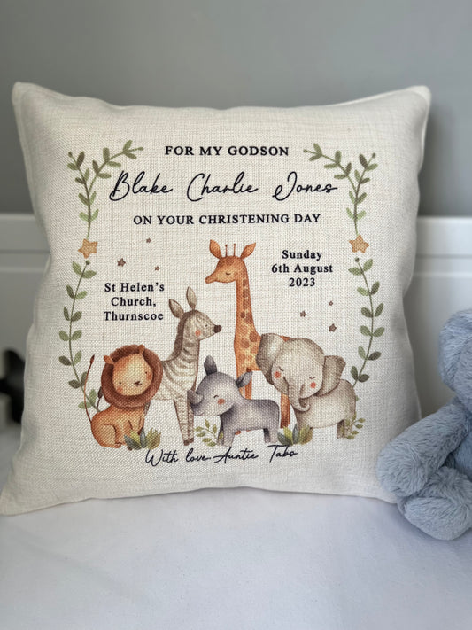 Personalised Jungle Keepsake Cushion