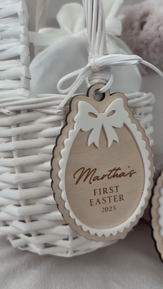 Personalised Easter Bow Basket Tag