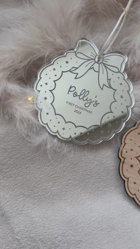 Personalised Christmas Wreath Bauble