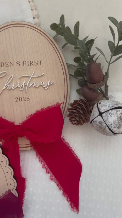 My First Christmas Personalised Plaque - Oval
