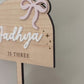 Personalised Wooden Arch Cake Topper - Bow