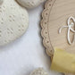 Personalised Baby Name Reveal Wooden Scallop Bow Plaque