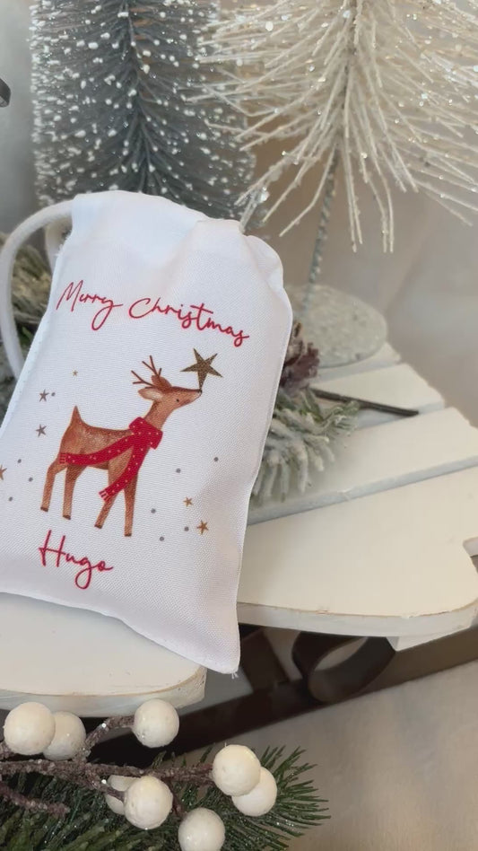 Personalised Reindeer Mug & Treat Bag