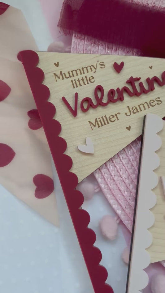 Valentines Personalised Mini Scallop Flag